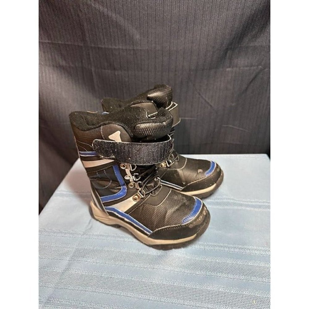 Totes Little Kids Blue and Black Snow Boots Size 12c used no box - Picture 2 of 6